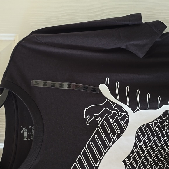 PUMA BRAND SIGNATURE MEN'S BLACK SHORT SLEEVE TEE-SHIRT SIZE MEDIUM - Picture 5 of 16